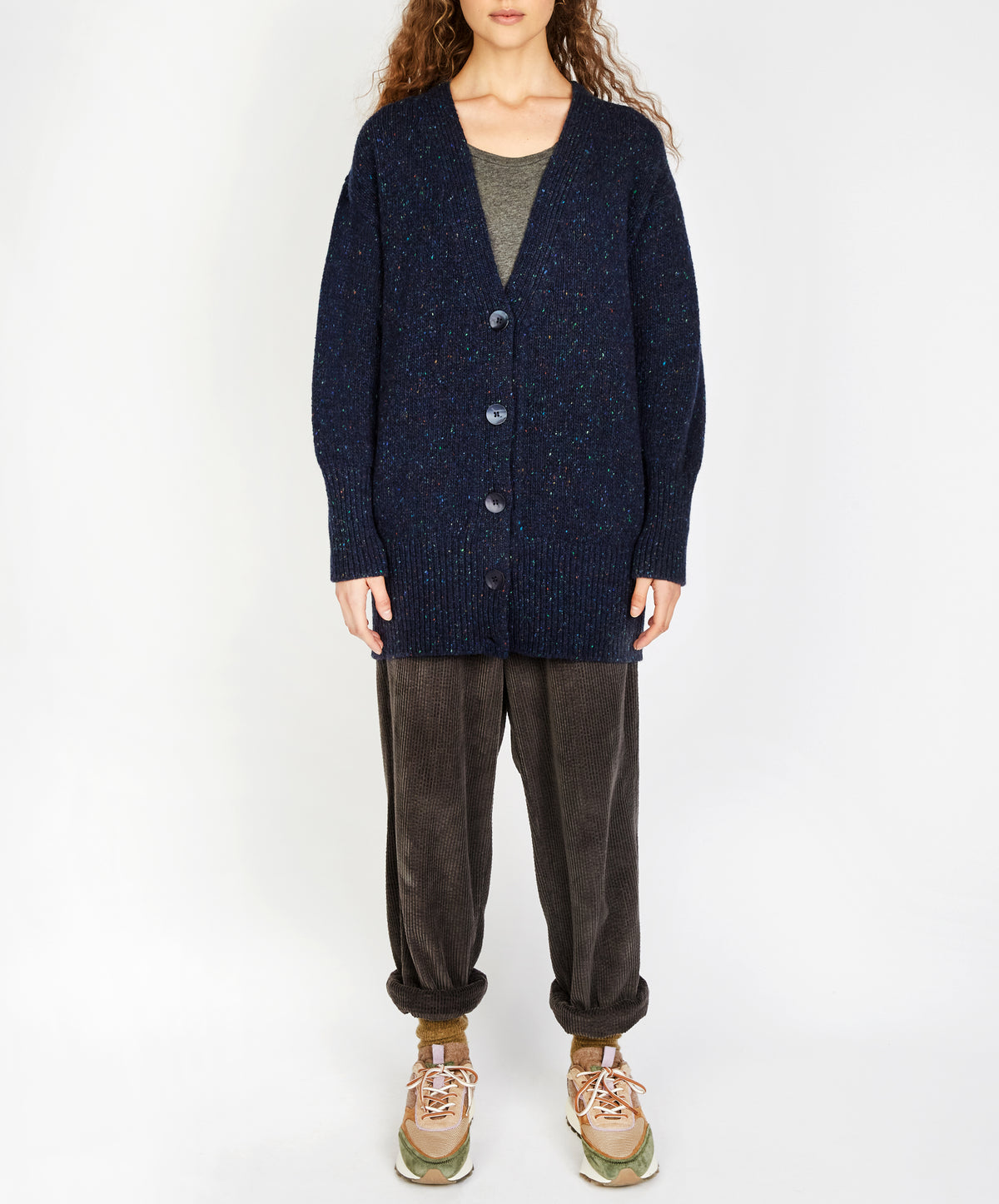 IrelandsEye Knitwear Cumberland Oversized Cardigan in Rich Navy