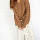 IrelandsEye Knitwear Rosehip Cable Knit Cropped Sweater Biscuit
