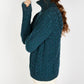 IrelandsEye Knitwear Juniper Aran Polo Neck Sweater Atlantic Blue