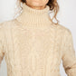 IrelandsEye Knitwear Juniper Aran Polo Neck Sweater in Oatmeal Marl