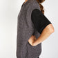 IrelandsEye Knitwear Womens Birch Aran V-Neck Vest in Steel Marl