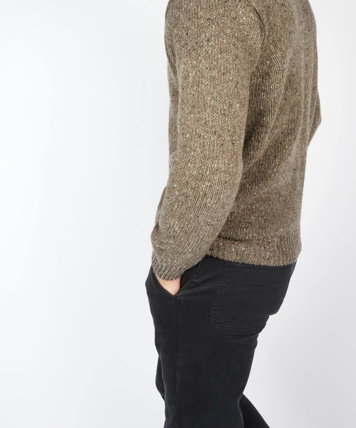 IrelandsEye Knitwear Carrowmore Jersey Cardigan in Rocky Ground