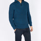 IrelandsEye Knitwear Owenroe Ribbed Troyer Sweater Petrol Marl