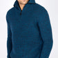 IrelandsEye Knitwear Owenroe Ribbed Troyer Sweater Petrol Marl