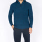 IrelandsEye Knitwear Owenroe Ribbed Troyer Sweater Petrol Marl