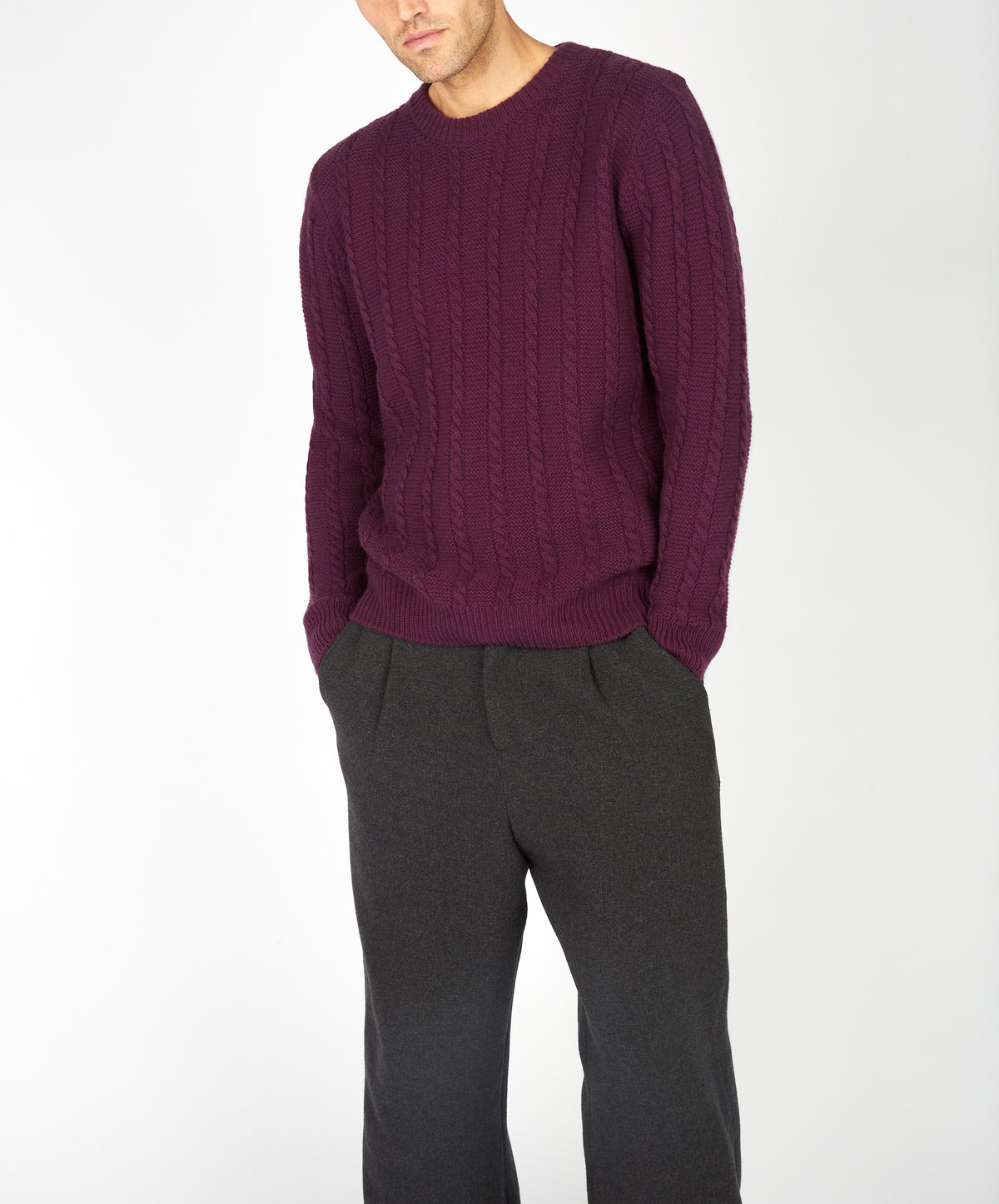 IrelandsEye Knitwear Sudbury Crew Neck Sweater Currant