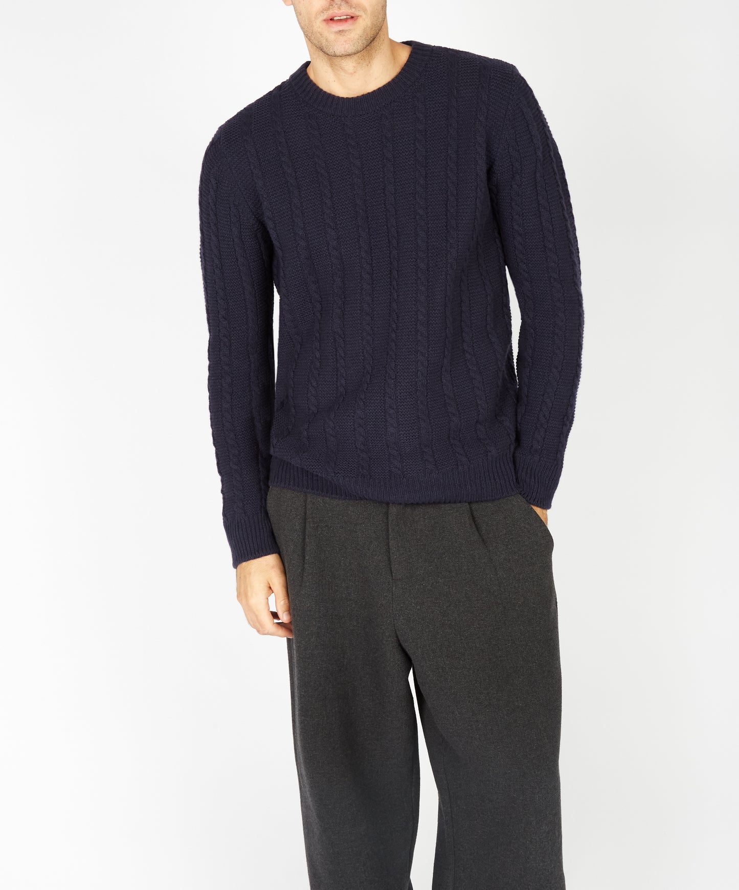 IrelandsEye Knitwear Sudbury Crew Neck Sweater Midnight Blue