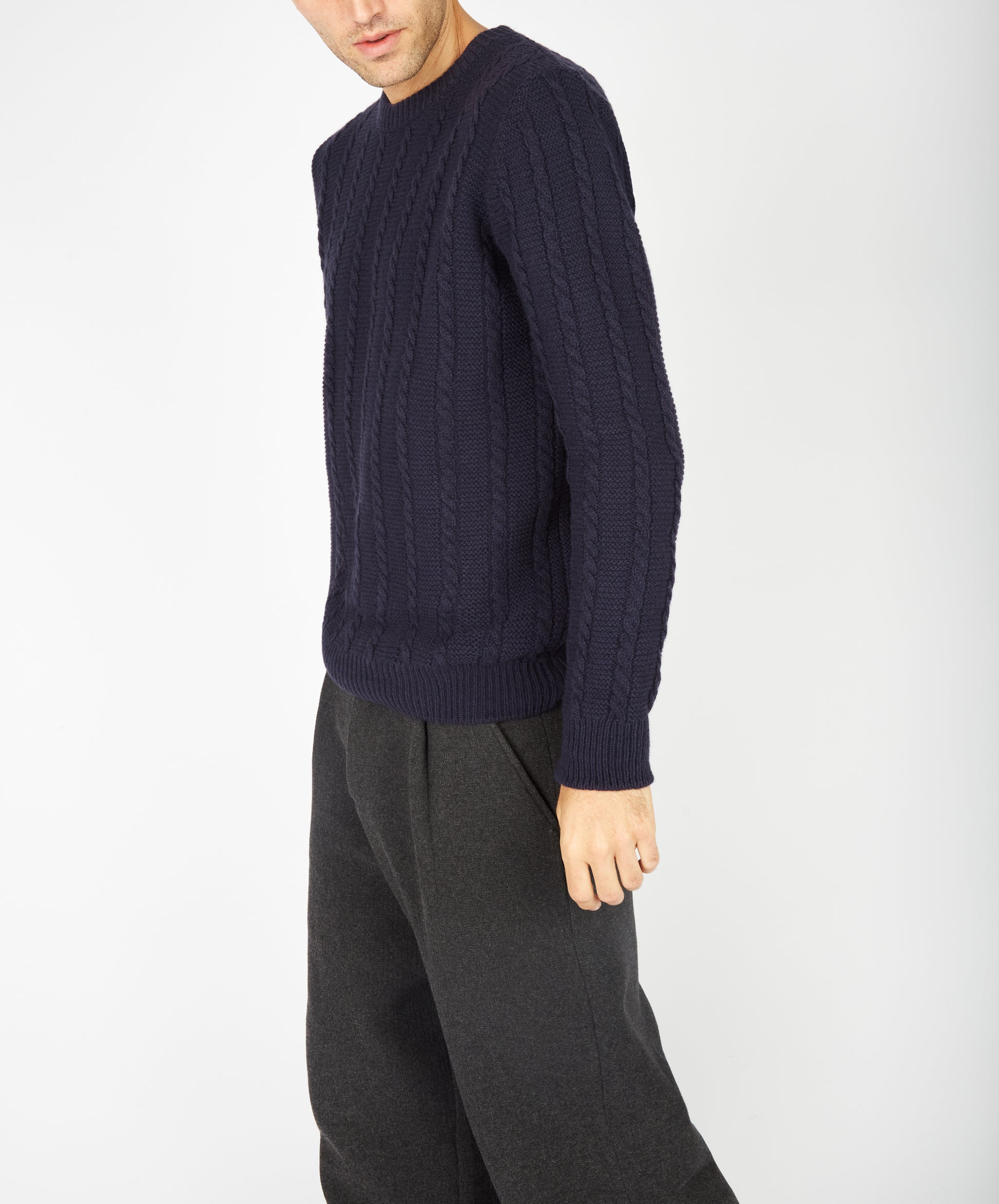 IrelandsEye Knitwear Sudbury Crew Neck Sweater Midnight Blue