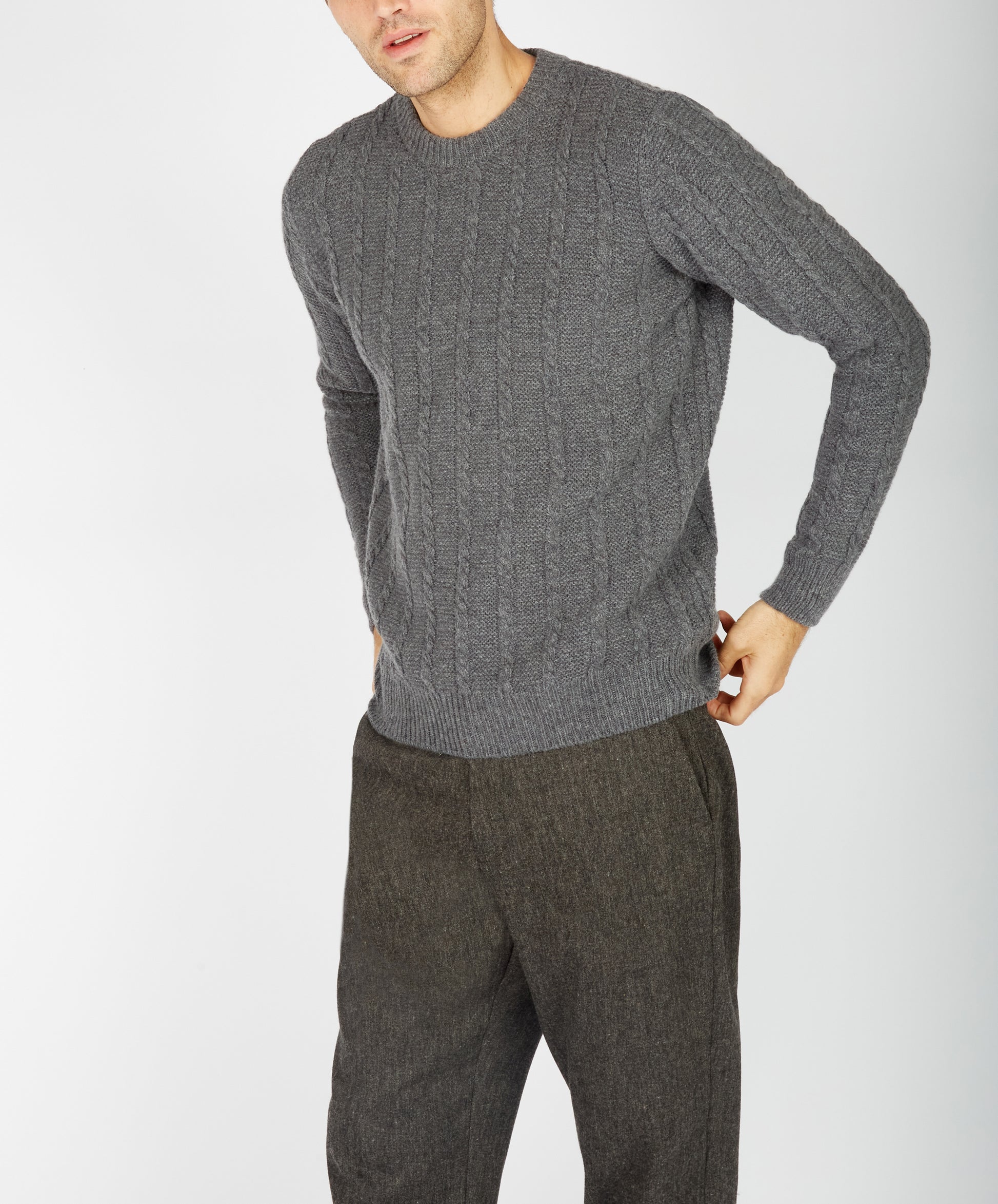 IrelandsEye Knitwear Sudbury Crew Neck Sweater Smoke