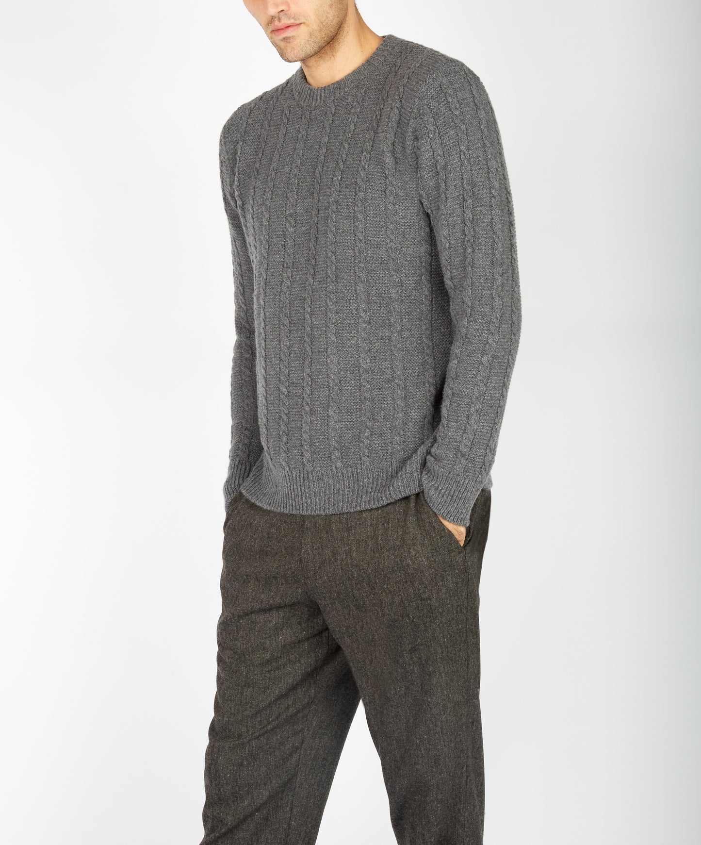 IrelandsEye Knitwear Sudbury Crew Neck Sweater Smoke