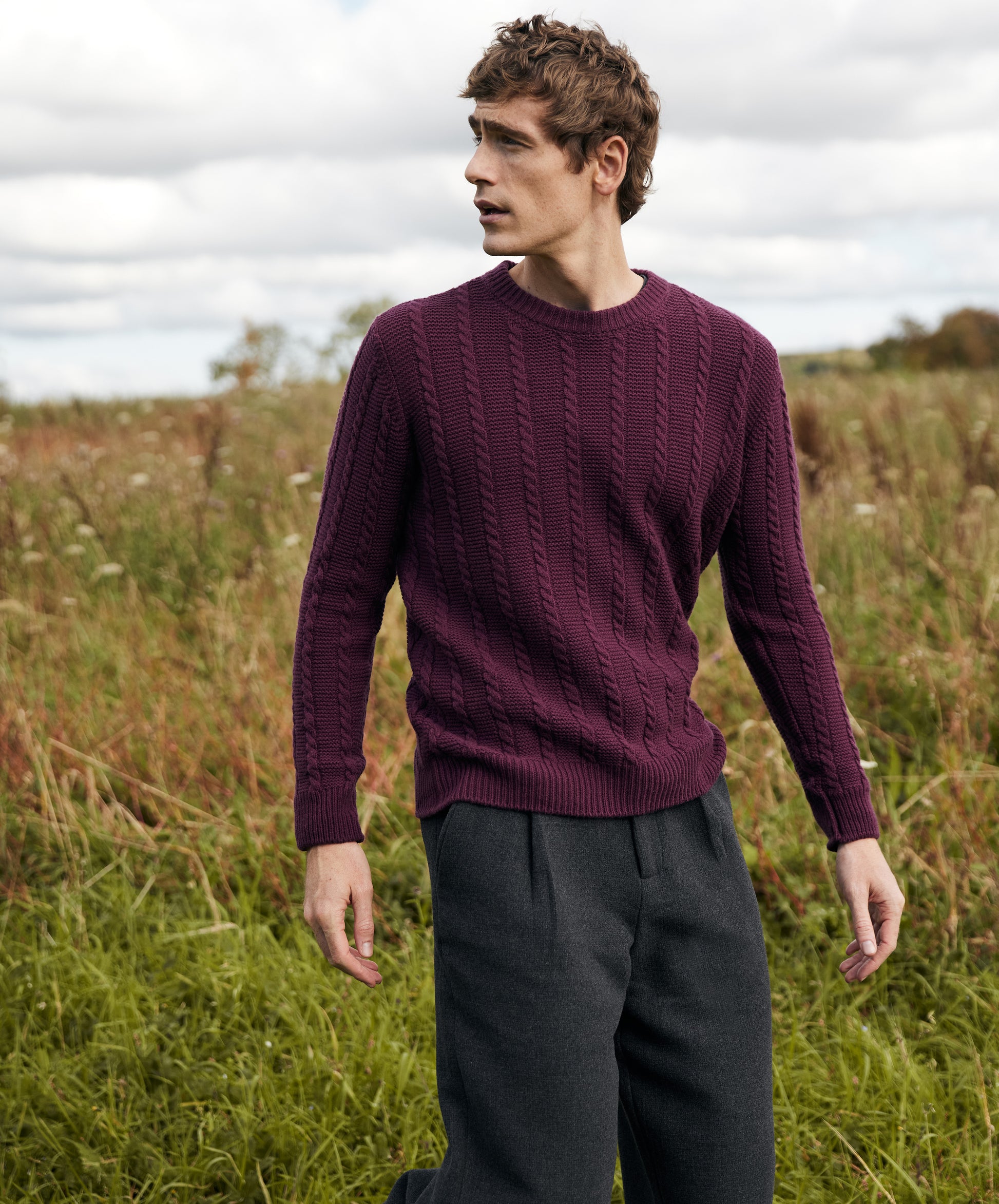 IrelandsEye Knitwear Sudbury Crew Neck Sweater Currant