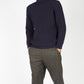 IrelandsEye Knitwear Fishermans Rib Polo Neck Midnight Blue