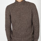 IrelandsEye Knitwear Fishermans Rib Polo Neck Shadow Marl