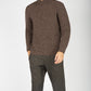 IrelandsEye Knitwear Fishermans Rib Polo Neck Shadow Marl