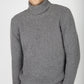 IrelandsEye Knitwear Fishermans Rib Polo Neck Smoke