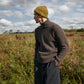 IrelandsEye Knitwear Fishermans Rib Polo Neck in Shadow MarlBeanie Hat Khaki