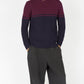 IrelandsEye Knitwear Colour Block Crew Neck Currant & Midnight Blue