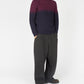 IrelandsEye Knitwear Colour Block Crew Neck Currant & Midnight Blue