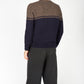 IrelandsEye Knitwear Colour Block Crew Neck Shadow Marl & Midnight Blue