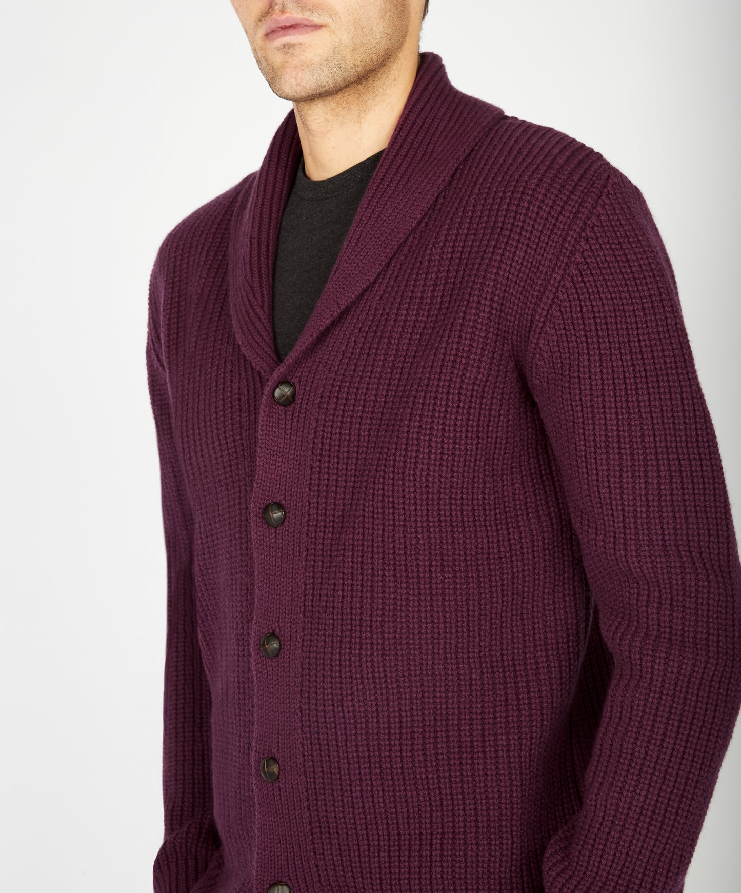 IrelandsEye Knitwear Luxe Shawl Cardigan Currant