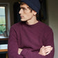 IrelandsEye Knitwear Villiers textured Raglan in Currant Beanie Hat Midnight Blue