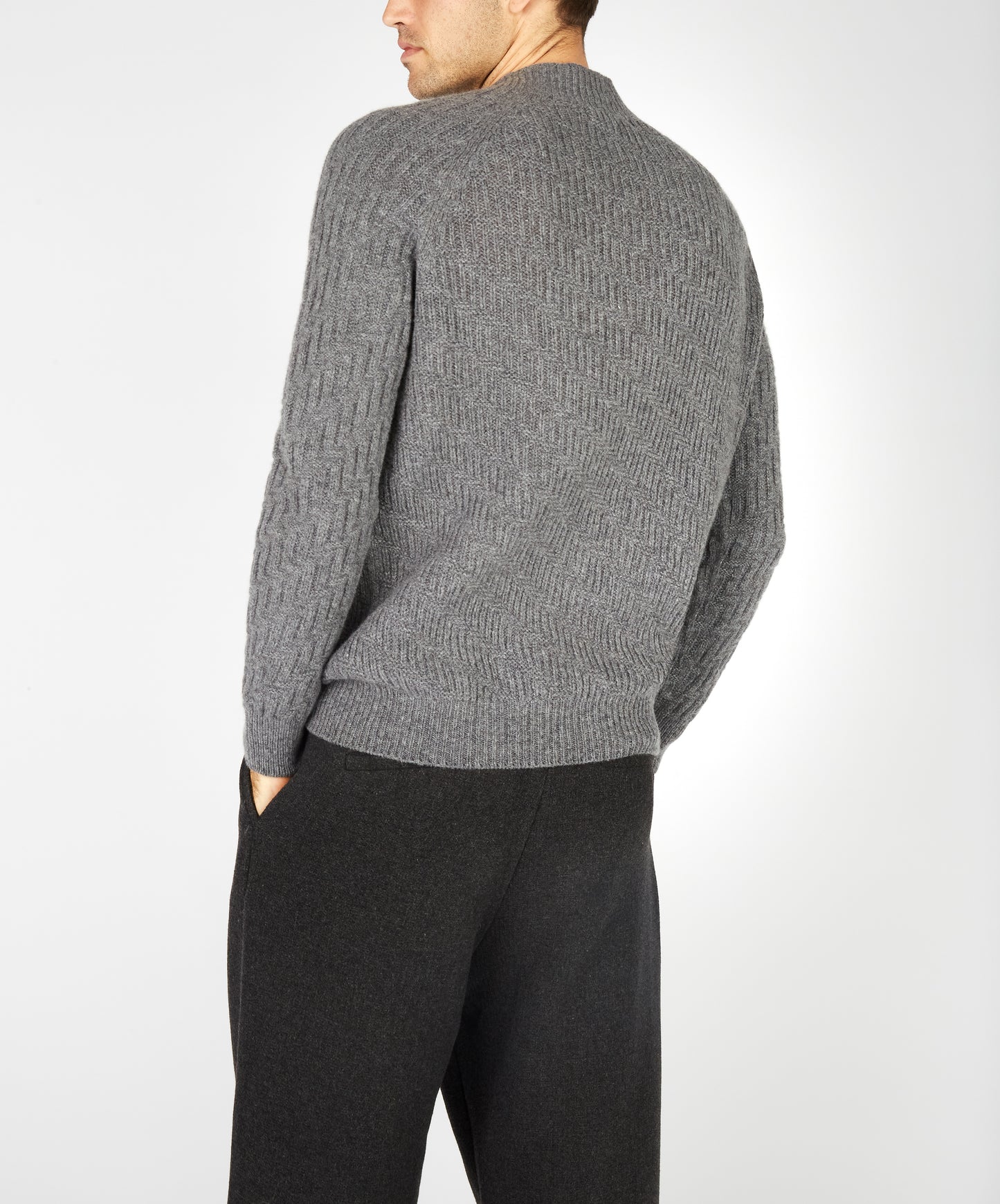 IrelandsEye Knitwear Villiers Textured Raglan Sweater Smoke