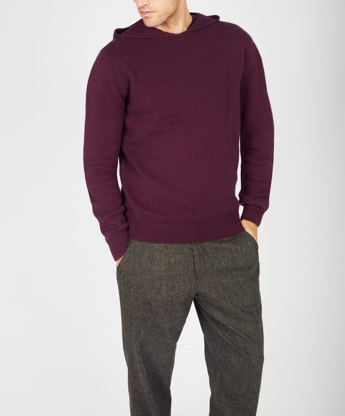 IrelandsEye Knitwear Luxe Jersey Hoodie Currant