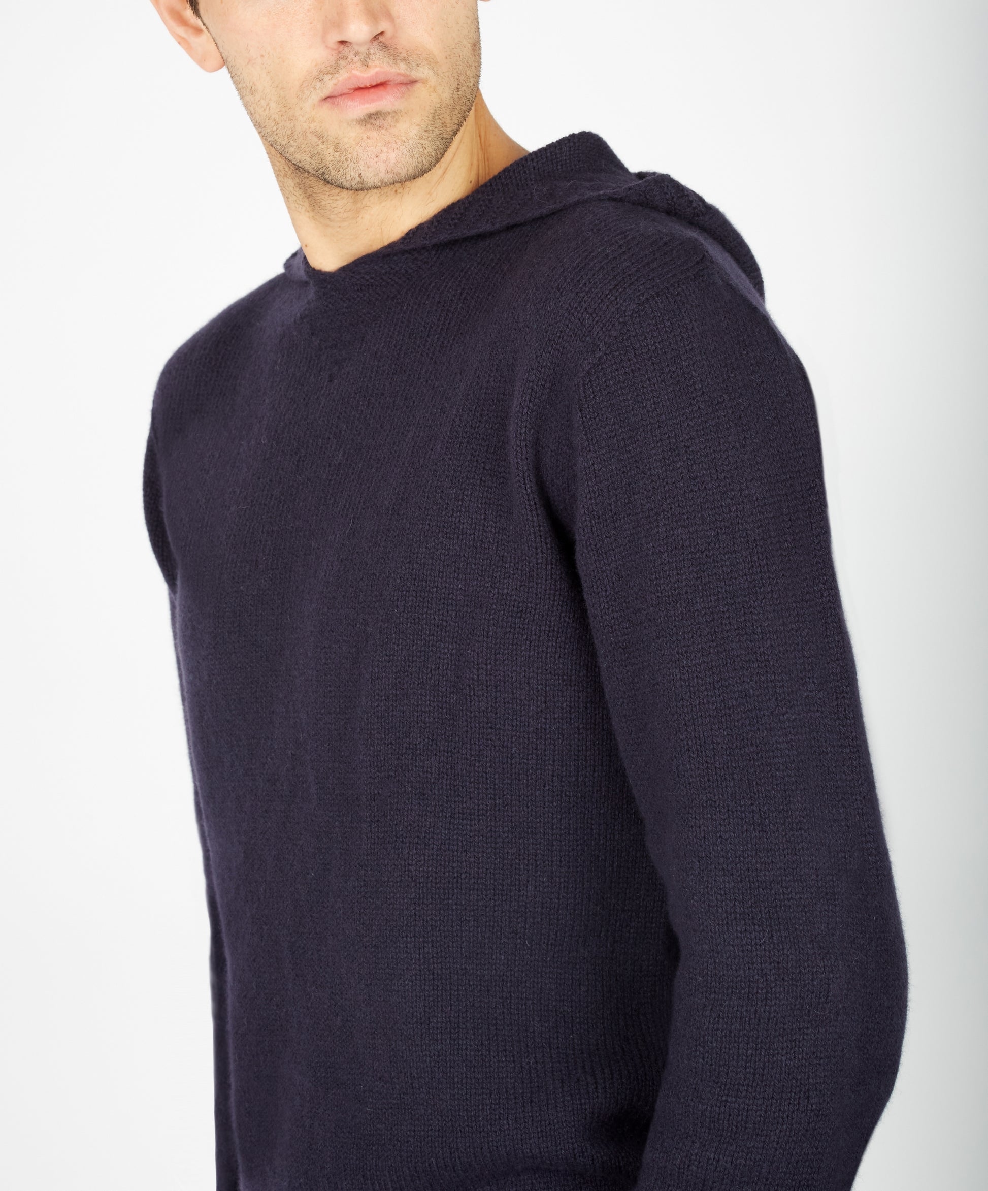 IrelandsEye Knitwear Luxe Jersey Hoodie Midnight Blue