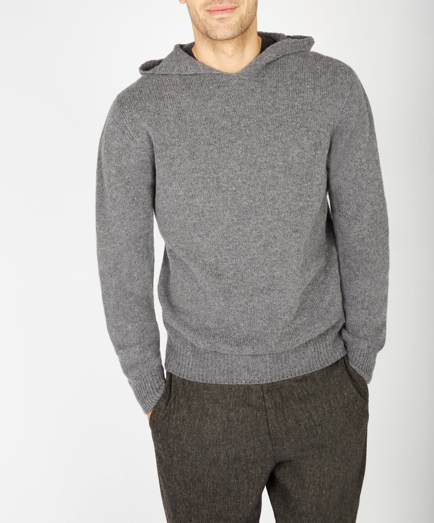 IrelandsEye Knitwear Luxe Jersey Hoodie Smoke