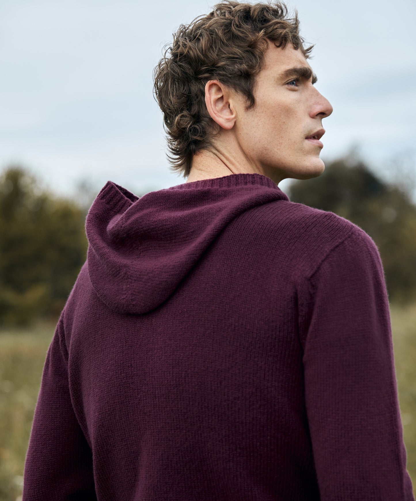 IrelandsEye Knitwear Luxe Jersey Hoodie Currant