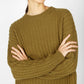 IrelandsEye Knitwear Corbin Cable Crew Neck Khaki