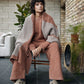 IrelandsEye Knitwear Corbin Cable Crew Neck, Kestrel Cropped Trousers & Wren Intarsia throw Cedar Marl