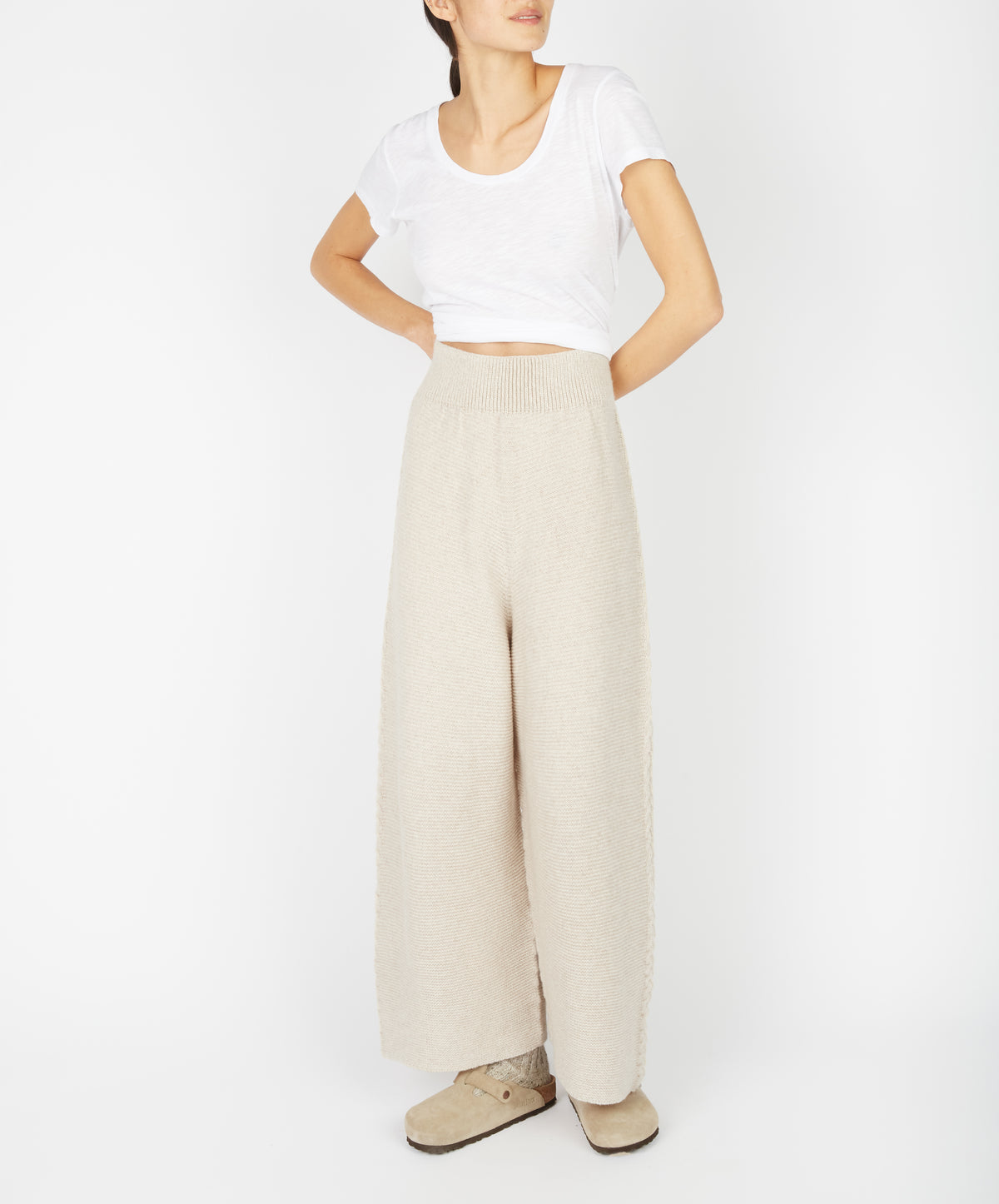 IrelandsEye Knitwear Kestrel Cropped Trousers Bone