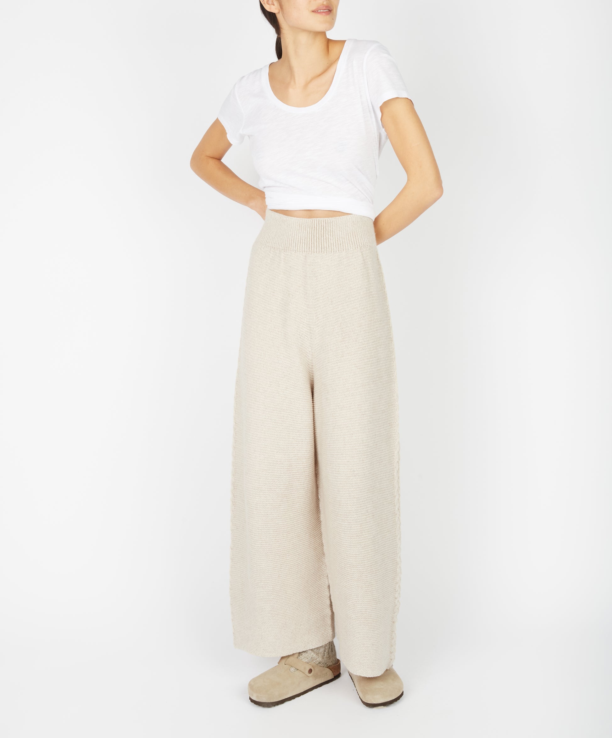 IrelandsEye Knitwear Kestrel Cropped Trousers Bone