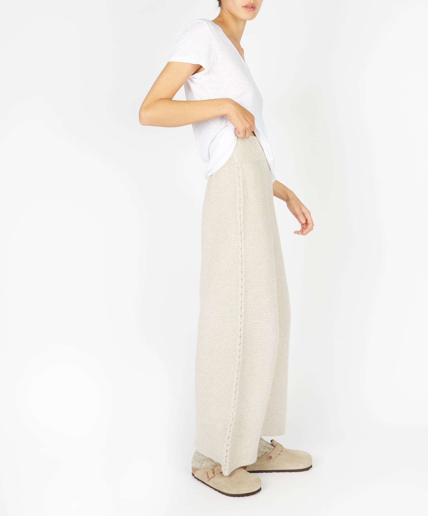 IrelandsEye Knitwear Kestrel Cropped Trousers Bone