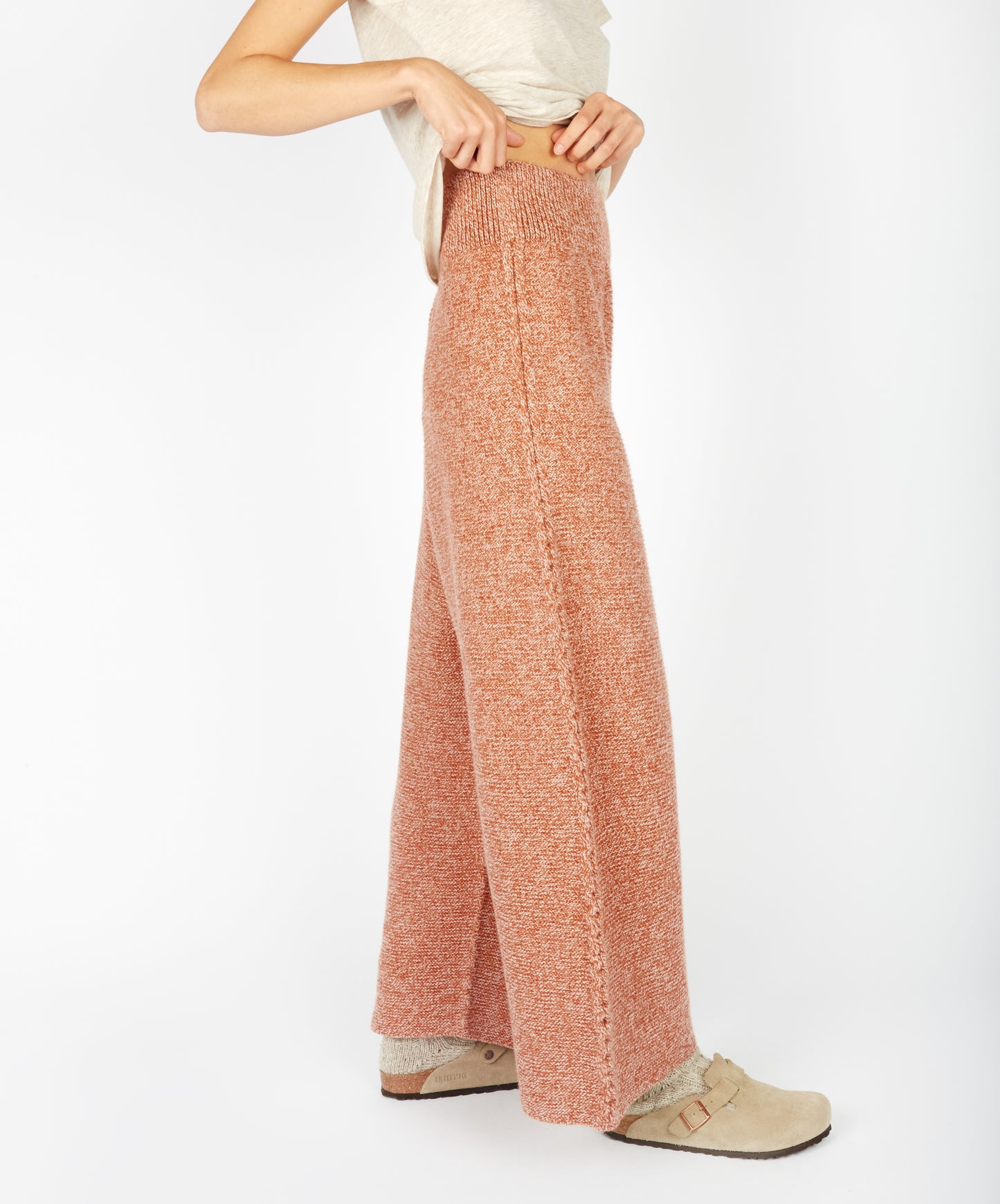 IrelandsEye Knitwear Kestrel Cropped Trousers Cedar Marl