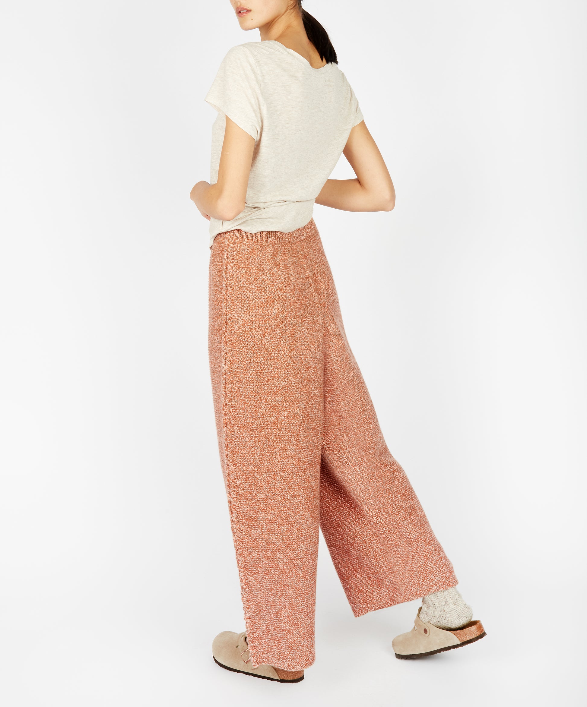 IrelandsEye Knitwear Kestrel Cropped Trousers Cedar Marl