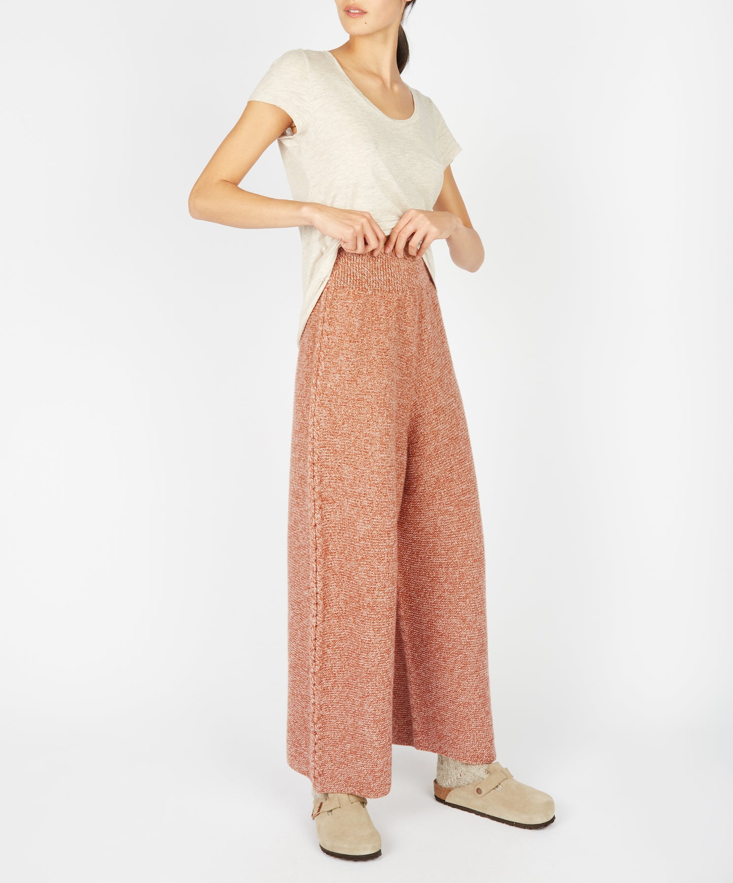 IrelandsEye Knitwear Kestrel Cropped Trousers Cedar Marl