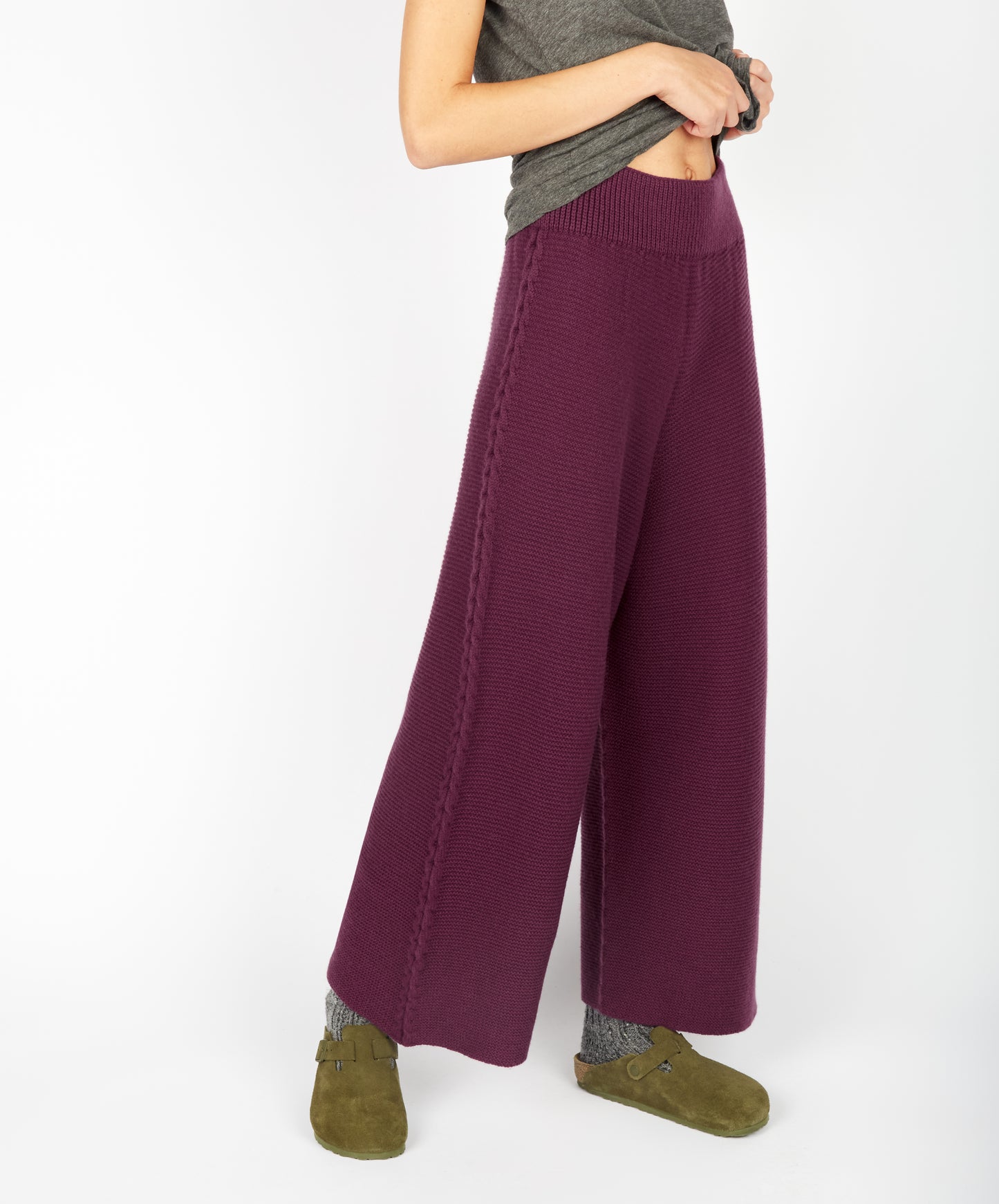 IrelandsEye Knitwear Kestrel Cropped Trousers Currant