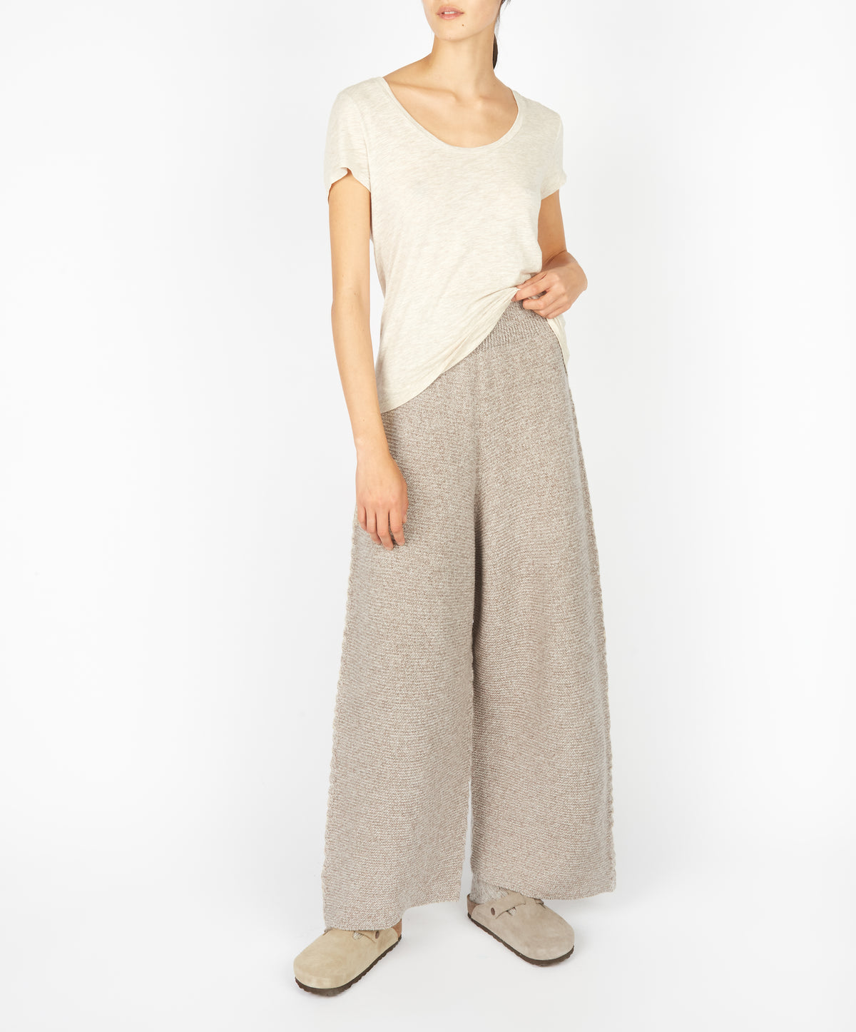 IrelandsEye Knitwear Kestrel Cropped Trousers Eggshell