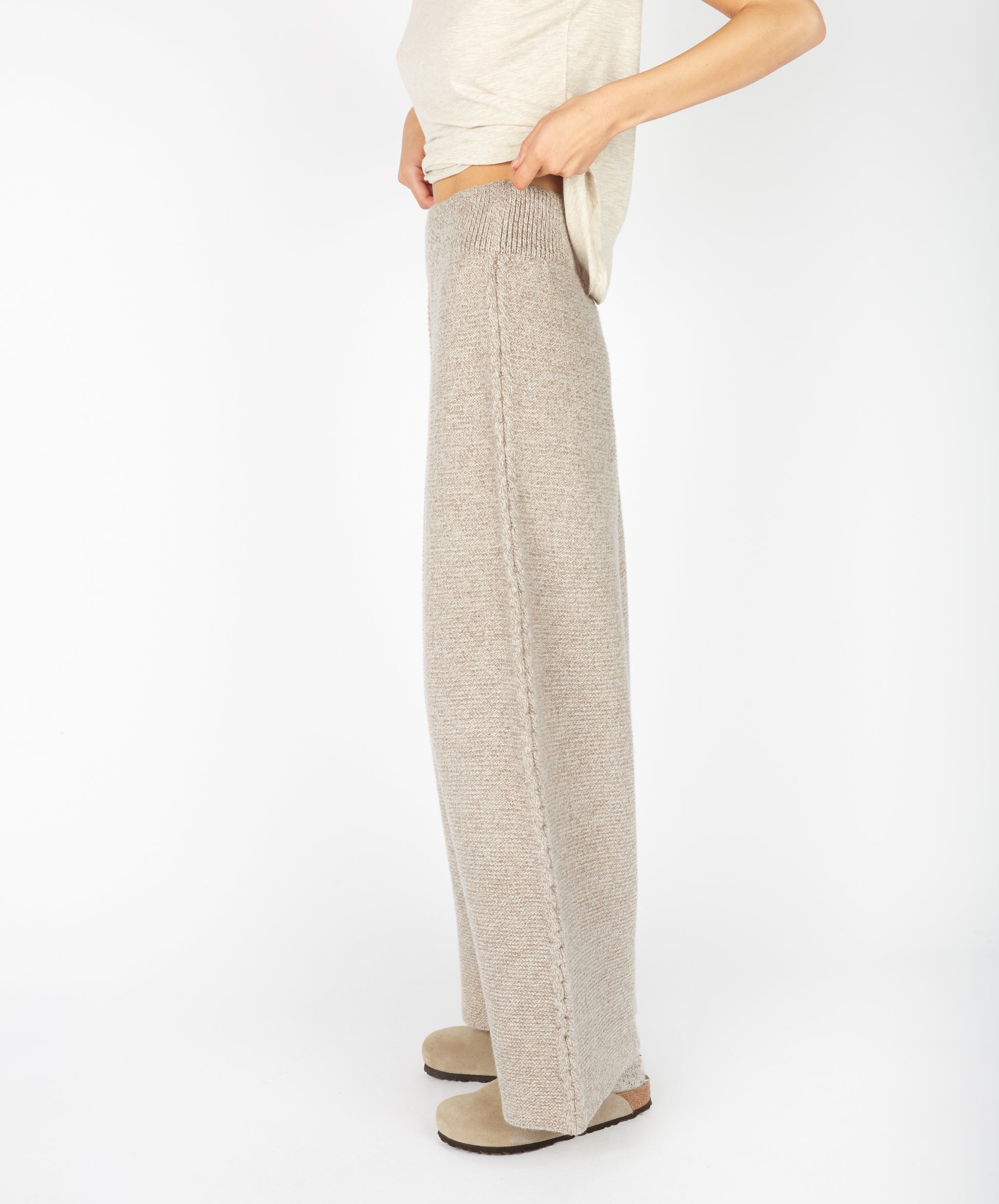 IrelandsEye Knitwear Kestrel Cropped Trousers Eggshell