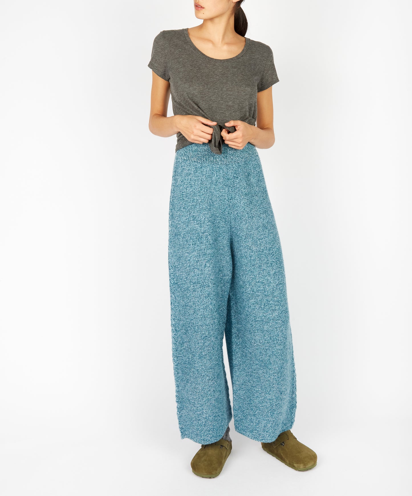 IrelandsEye Knitwear Kestrel Cropped Trousers Larimar