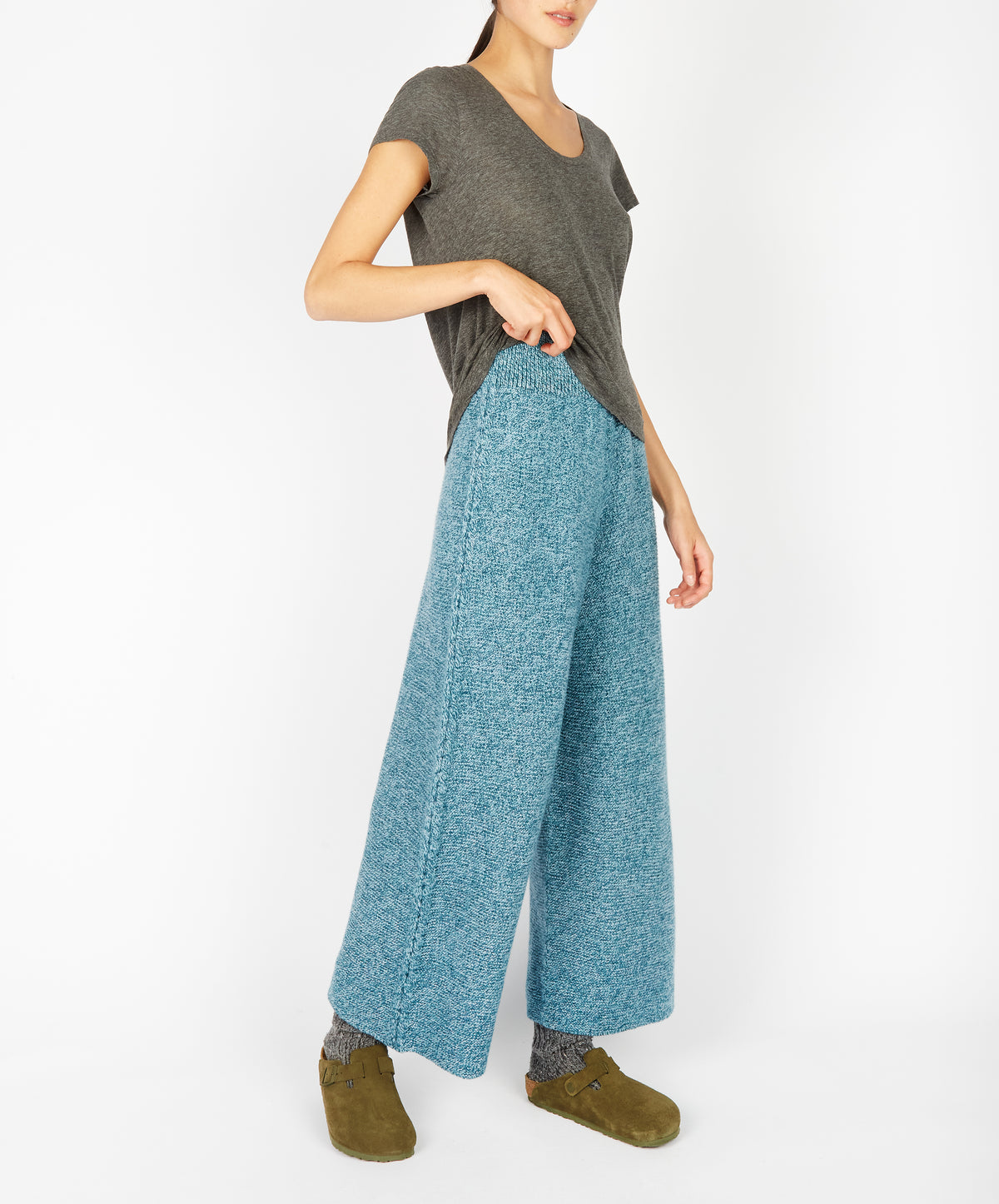 IrelandsEye Knitwear Kestrel Cropped Trousers Larimar