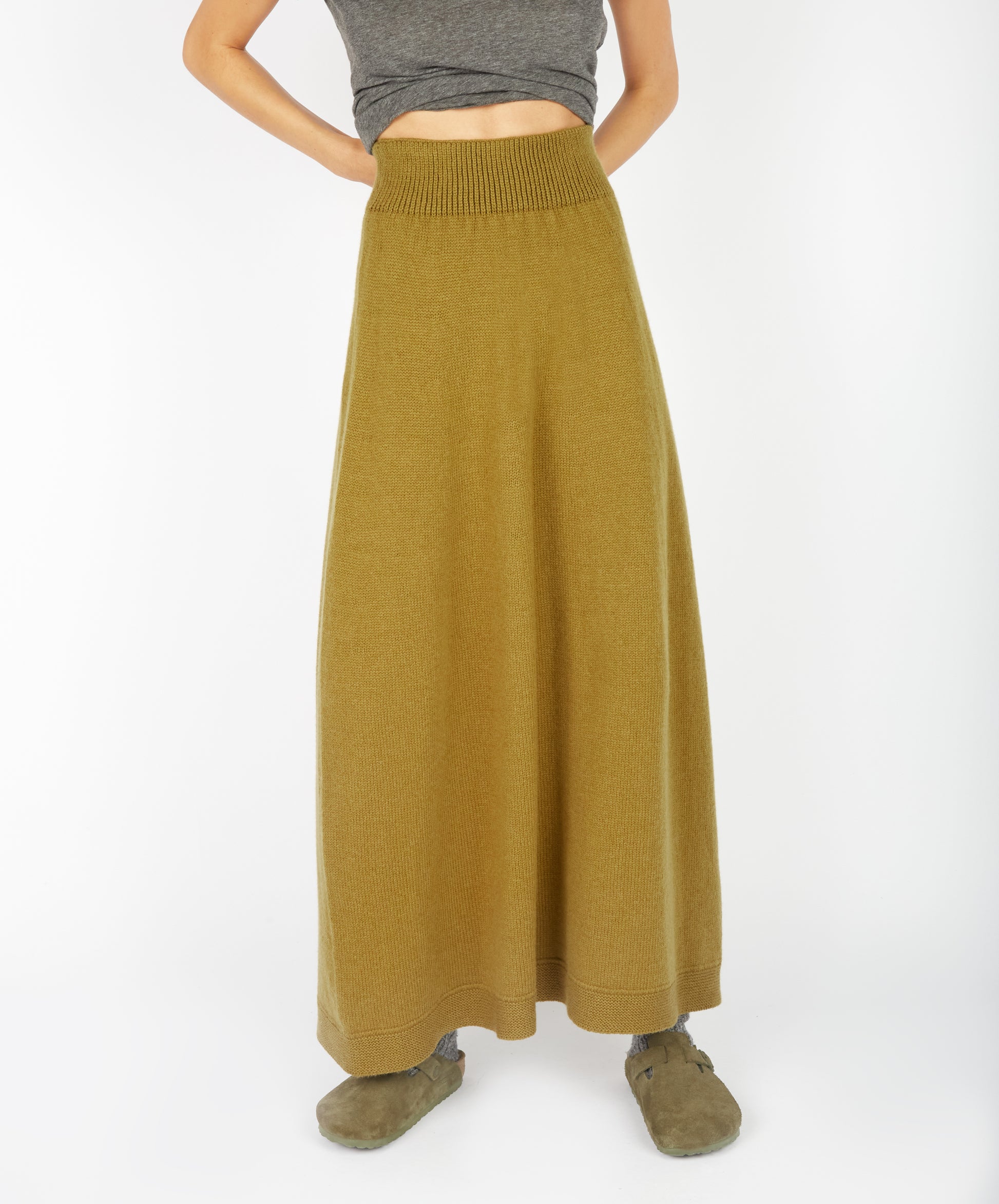 IrelandsEye Knitwear Whimbrel Skirt Khaki