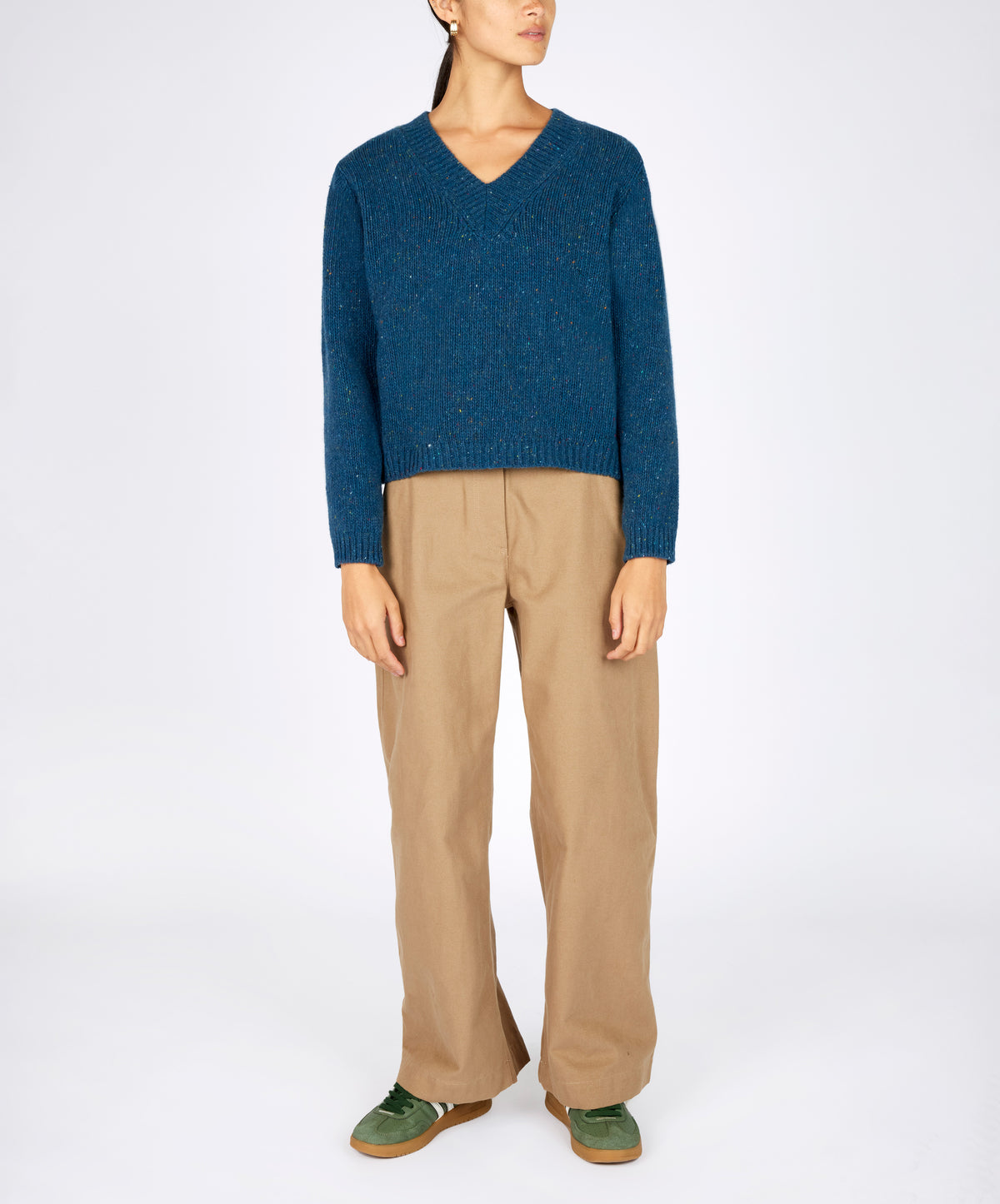 IrelandsEye Knitwear Kayla V-Neck Ink Marl