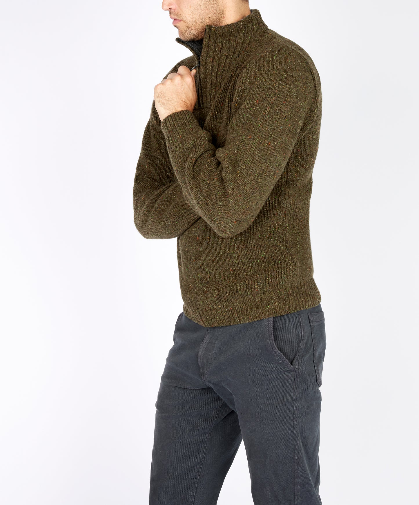 IrelandsEye Knitwear Glenstone Troyer Sweater Loden