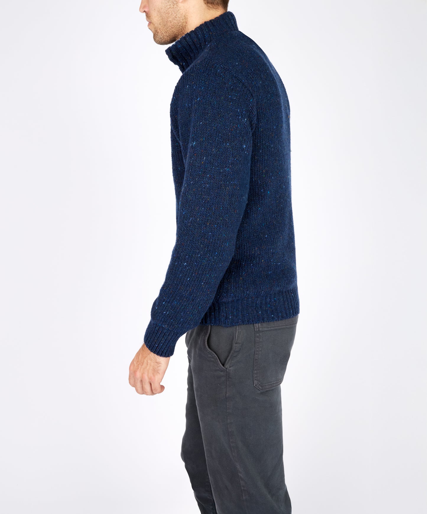 IrelandsEye Knitwear Glenstone Troyer Sweater Rich Navy