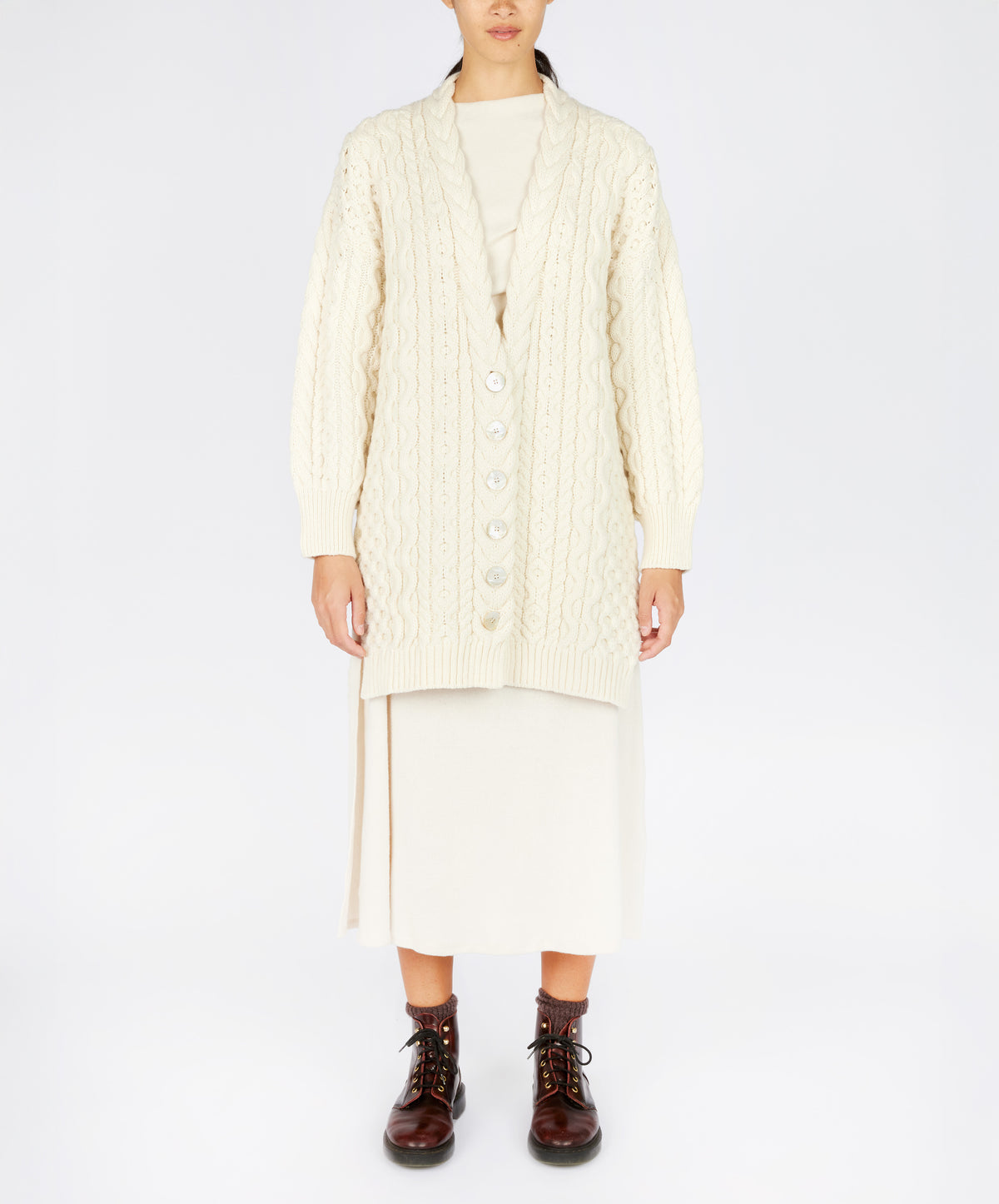 IrelandsEye Knitwear The 'Talulla' Cardigan Natural