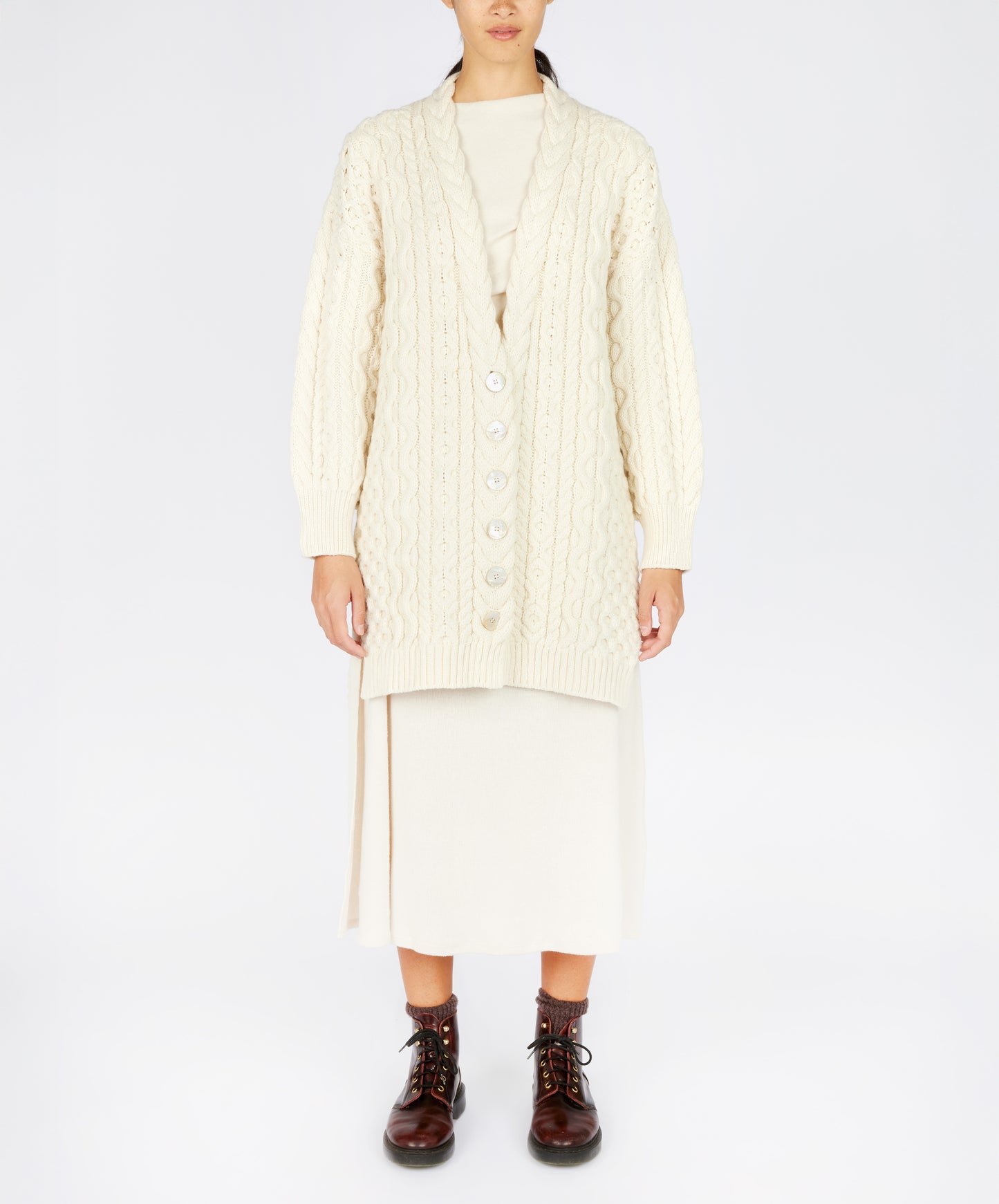 IrelandsEye Knitwear The 'Talulla' Cardigan Natural
