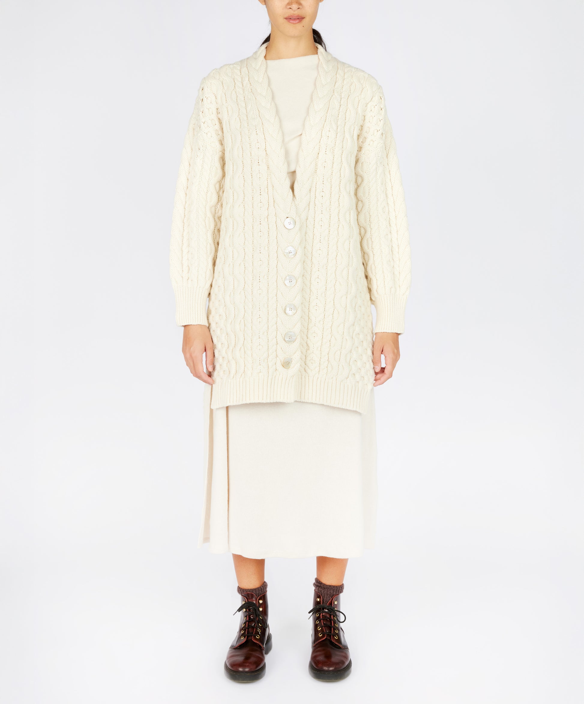 IrelandsEye Knitwear The 'Talulla' Cardigan Natural